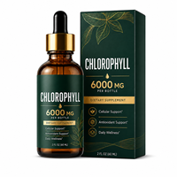 Gouttes de chlorophylle liquide en vrac 6000 mg par flacon, formule antioxydante végétale à absorption élevée pour les marques de bien-être