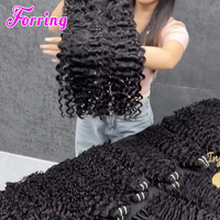 Cabello Virgen Ondulado Doble Trama Vietnamita Birmano Rizado, Extensiones de Cabello Humano Indio Virgen con Cutícula Alineada para Venta al por Mayor