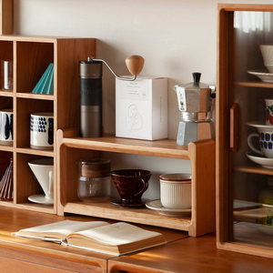 NKOL Minimalist Wood Double Shelf Storage Rack for Coffee Mugs <b>Tea</b> Set Organizer Kitchen Desktop <b>Stand</b> Durable Non Folding Desig - Product Image 3