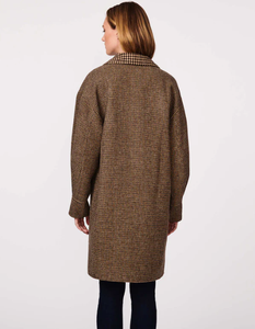 <span class=keywords><strong>Manteau</strong></span> long en laine à <span class=keywords><strong>pied</strong></span>-<span class=keywords><strong>de</strong></span>-<span class=keywords><strong>poule</strong></span> brossé double face, <span class=keywords><strong>de</strong></span> haute qualité et fait à la main pour femmes - Product Image 4