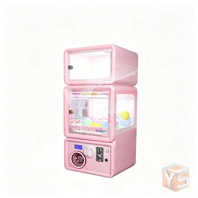 ZDYS RGB Light Metal for Vending Machine Coin Operated Glass Steel Capsule Toy Dispenser Mini 1 Year Japanese English