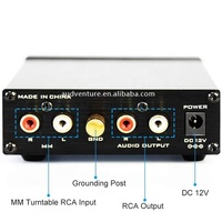 Stereo Audio Hi-Fi Gramophone MM Phono Preamp Turntable Preamplifier AUX HIFI Fever Moving Magnet Amplifier dengan Grounding Post
