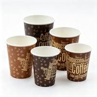 Gobelets en papier à paroi simple pour usage familial, avec logo personnalisé, jetables, multi-paquet pour la maison et la cuisine au quotidien