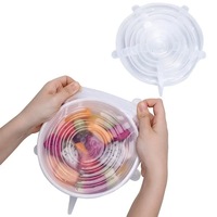 Lot de 6 couvercles de tasse en silicone extensibles universels anti-déversement, flexibles, sans BPA, compatibles lave-vaisselle et micro-ondes