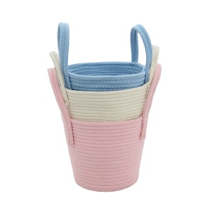 Kingwillow 100% Cotton Rope Basket Low MOQ Cotton Rope Storage Basket Handmade