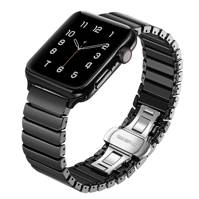 Luxury Smartwatch Waterproof 40mm 38mm 44mm 45mm Ceramic Watch Band Strap for Apple Iwatch Series 8 7 6 SE