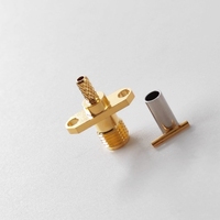 Conector Coaxial RF SMA Hembra de 2 Orificios con Brida para Cable RG316 RG174 RG188