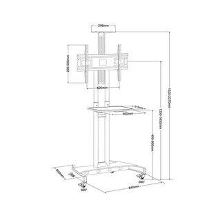 Support TV fixe robuste à grande capacité de charge avec gestionnaire de câbles Tiay, roulettes verrouillables en acier laminé à froid pour téléviseurs de 32'' à 75'' - Product Image 6