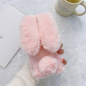 Free Shipping Warm Cover for Samsung S22 Ultra <strong>Fluffy</strong> Diamond Cute Rabbit Ears Fur Plush <strong>Phone</strong> <strong>Case</strong> - Product Image 4
