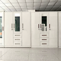 Meubles de chambre à coucher modernes, armoire coulissante en métal avec miroir