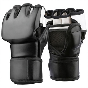High Quality Grappling Half Gloves Leather & Pu Leather Customized Logo Comfortable Unisex for Training Wear - Product Image 1