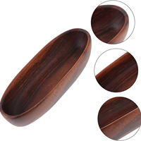 Plateau Moderne Écologique en Bois de Noyer en Forme de Bateau – Bol Premium pour Fruits Secs, Assiette à Sushi, Boîte à Noix, Plateau de Présentation