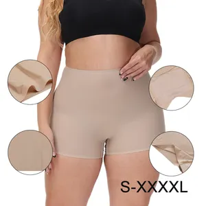 Cueca feminina sem costura, roupa íntima para mulheres plus size xggg boxers de seda gelo