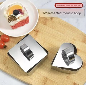 Molde Redondo de Acero Inoxidable para Mousse, Molde para <span class=keywords><strong>Pastel</strong></span> en Forma de Corazón con Placa de Presión, Molde para Puré de Taro, Molde para Bolas de Arroz y Sushi - Product Image 4