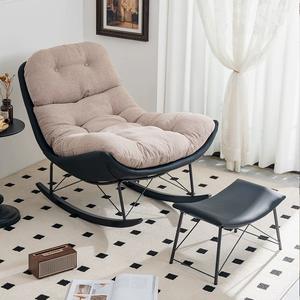 Chaises de salon modernes de luxe, grande chaise à bascule inclinable, canapé lounge, simple, paresseux, cadre en cuir et métal, meubles de relaxation pour adultes - Product Image 4
