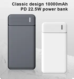 Bank daya pengisian daya Cepat 22.5W, Bank daya portabel Logo tampilan Led menyala untuk ponsel Ultra tipis