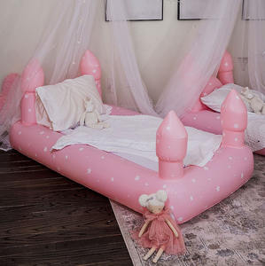 Modèles chauds château rose lit gonflable maternelle chambre dormir matelas gonflable lit de nuit pour enfants - Product Image 1