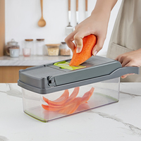 12 in 1 Alat Pemotong Sayur Manual Mandoline Slicer Pemotong Bawang Multifungsi Pemotong Buah dan Sayuran Peralatan Dapur