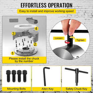 K72-100 4 "đảo ngược hàm độc lập Chuck Lathe Chuck Scroll Lathe máy công cụ gỗ quay gang - Product Image 5