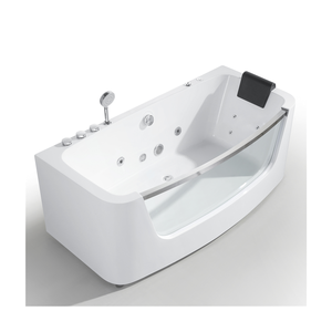 <span class=keywords><strong>Baignoire</strong></span> balnéo de luxe AFFINARE 1,6 m en acrylique avec panneau latéral en verre, design victorien rectangulaire, avec fonction massage, pour usage intérieur - Product Image 2