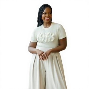 T-shirt uni avec logo Jersey, broderie personnalisée, coupe classique, 100% coton, écologique, streetwear unisexe de qualité supérieure, vêtements en gros - Product Image 5