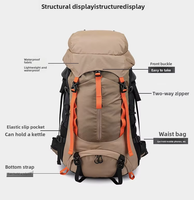 Sac à dos imperméable pour sports de plein air avec fermeture éclair, vente en gros, usine, sac à dos de randonnée en montagne, sac à dos de camping