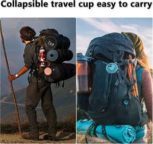 Durable Collapsible Water <b>Cup</b> 270ml Portable Silicone <b>Reusable</b> Lightweight Flexible BPA Free Leakproof Travel Camping Mug - Product Image 4