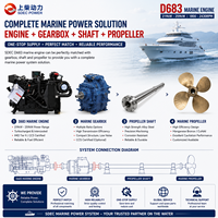 Moteur diesel marin turbocompressé SCDC SDEC D683ZLCA8B 310HP 2300RPM 8.3L EPA Tier2 pour yacht, bateau de patrouille, remplacement Cummins 6CTA8.3