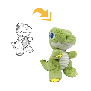 Nouvelle Peluche Créative <span class=keywords><strong>Dinosaure</strong></span> Vert Tyrannosaurus Rex, Coussin <span class=keywords><strong>Dessin</strong></span> <span class=keywords><strong>Animé</strong></span> Petit <span class=keywords><strong>Dinosaure</strong></span>, Cadeau Unisexe en Polyester et Coton PP, Vente en Gros - Product Image 2