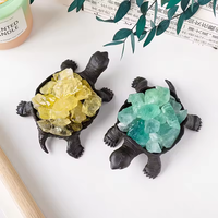 Ornement animalier en cristal naturel brut, tortue mignonne, fait main, pour souvenir
