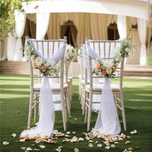 Nouvelles Nœuds de <span class=keywords><strong>Chaise</strong></span> en Chiffon pour Banquets d'Hôtel, Mariages, Événements en Plein Air, Plages, Concours de Beauté et Cérémonies Nuptiales – <span class=keywords><strong>Décoration</strong></span> Élégante pour Chaises - Product Image 2