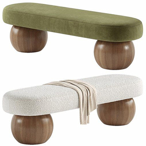 Nordic Design Luxurious Wood Frame Boucle Eco-Friendly Home Furniture Modern <strong>Shoe</strong> Changing Stool Leisure <strong>Bench</strong> for Living Room - Product Image 3