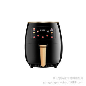 Freidora de aire Gongying 4L-5L con revestimiento cerámico redondo, control táctil LCD, cocción rápida, fácil de limpiar, freidora eléctrica. - Product Image 3