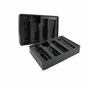 Custom Vacuum Forming Black Plastic Cosmetic Makeup Storage Blister Packaging Tray