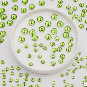 Cuentas de diamante de resina epoxi de peridoto brillante de 6 mm con orificio central para coser, marca YAXI, modelo 214-6, accesorios de joyería - Product Image 4