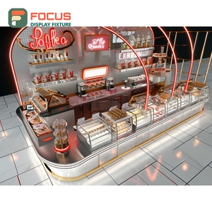 Premium Coffee Service Counter Barista Station Front Register <b>Black</b> Walnut Cafe Service Counter - Product Image 5