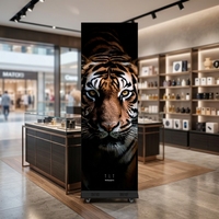 Afficheur LED portable léger et réglable en hauteur, signalétique numérique d'intérieur avec contrôle du contenu via WIFI et USB
