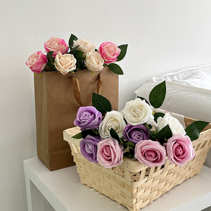 High Quality <b>Single</b> Flannel Rose Factory Wholesale Valentine's Day Wedding Hotel Decorations Easter Artificial <b>Flower</b> Home - Product Image 4