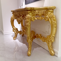 Console d'entrée de hall de réception de villa, sculptée, ornée, laquée et polie, de style impérial souverain