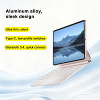 Clavier Magic Scissor Ultra Mince en Alliage d'Aluminium avec Rétroéclairage RGB et Pavé Tactile BT pour iPad Air (2026) 11" (M4) USB Type-C Résistant aux Déversements