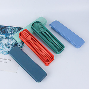 Juego de <span class=keywords><strong>cubiertos</strong></span> de viaje portátil de 4 piezas de calidad <span class=keywords><strong>para</strong></span> niños, tenedor de plástico desechable ecológico, cuchara, <span class=keywords><strong>estuche</strong></span> de <span class=keywords><strong>cubiertos</strong></span> con mango personalizado <span class=keywords><strong>para</strong></span> - Product Image 2