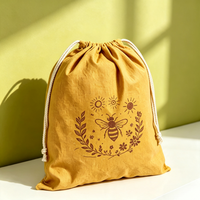 Sac en toile écologique recyclable avec cordon de serrage et coutures renforcées, pochette de rangement durable pour l'extérieur, idéal pour les loisirs créatifs et les cadeaux
