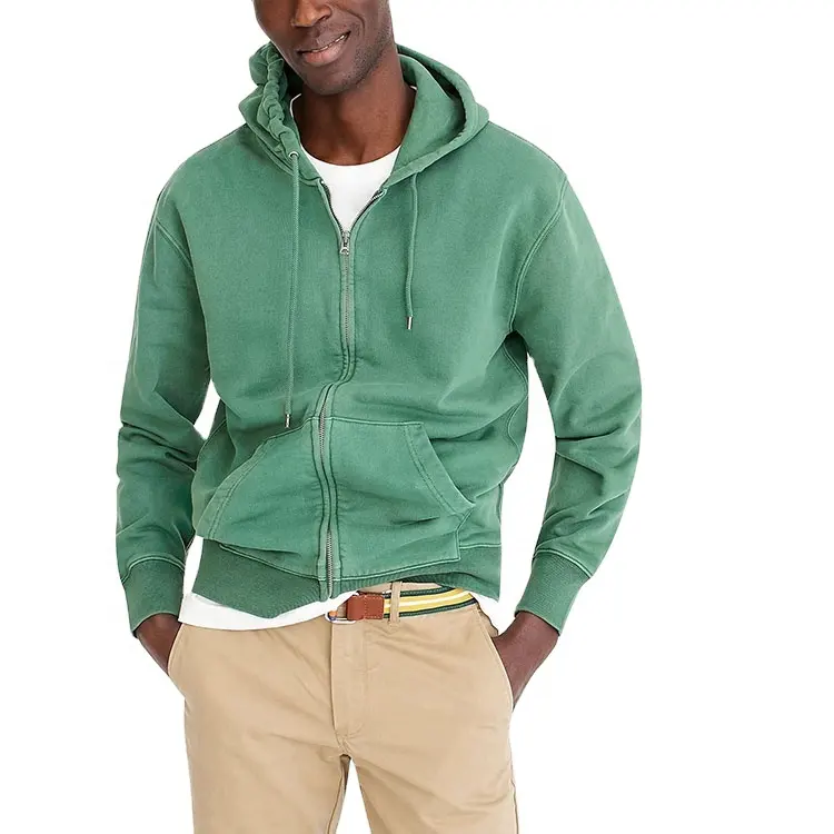 कस्टम पुरुषों उच्च गुणवत्ता हूडि सादे फ्रेंच टेरी ज़िप hoodies बहुरंगा