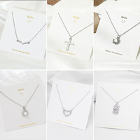 Collier pendentif vintage personnalisé en argent plaqué argent, fleurs, perles, diamants, étoile, lune, croix, zircon, pour femmes, accessoires de bijoux, cadeau