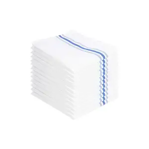 18X22 White Bistro NAPKIN Royal Blue Stripe Absorbent, Soft, and Washable Professional Restaurant Quality Table Linen