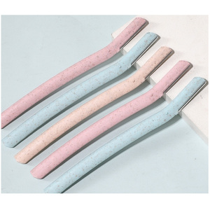 Rasoir à sourcils en fibre de paille de blé, rasoir à sourcils, couleur naturelle, épilation du visage pour femmes, rasoir dermique - Product Image 6