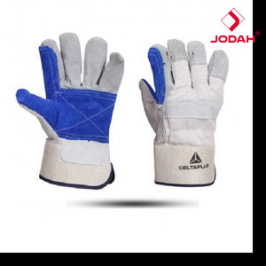 Professional Grade <b>Leather</b> Protective <b>Gloves</b> Delta Plus DS202RP Waterproof Double Palm Design Ambidextrous Safety Anti-Vibration - Product Image 2