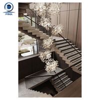 Escalier flottant Prima moderne en acier au carbone Mono faisceau hêtre/chêne bois bande de roulement escaliers intérieur/escalier Design pour maisons