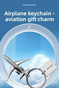 Portachiavi Creativo Personalizzato con Modello 3D di Aereo, Ciondolo <span class=keywords><strong>Regalo</strong></span> <span class=keywords><strong>per</strong></span> Aviazione, Souvenir Promozionale Inciso - Product Image 6