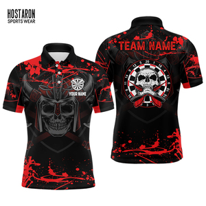 Hostaron Hoge Kwaliteit Darts Club Sublimatie Truien Custom Heren Polo T Shirt 1/4 Rits Polokraag Darts Shirts - Product Image 4